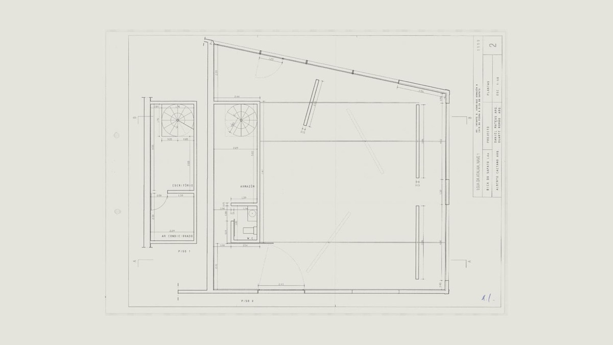Planta da galeria, projecto arquitectónico original de 1999